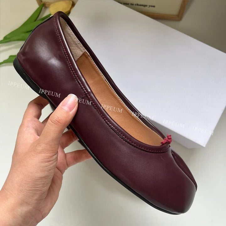 Lightweight Womens Split Toe Ballet Flats - Mary Jane, PU