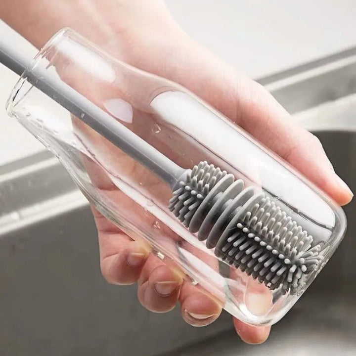 Long Handle Silicone Cleaning Brush - Household Stain Remover for Cups &amp; No Dead Corners