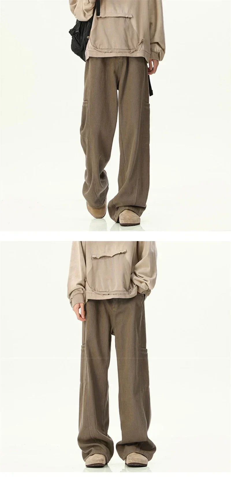 Oversized Mens Cargo Jeans - Wide Leg, Denim, Street