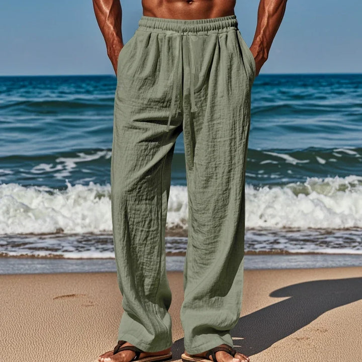 Drawstring Casual Beach Pants - Loose Comfortable Solid color Pants for Summer