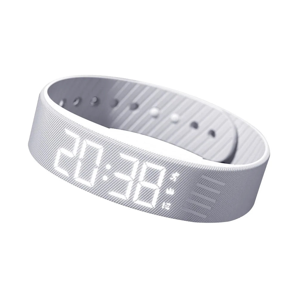 LED Digital Alarm Clock Bracelet Wristband Pedometer Waterproof Vibrating Alarm Summer 2026 Gift