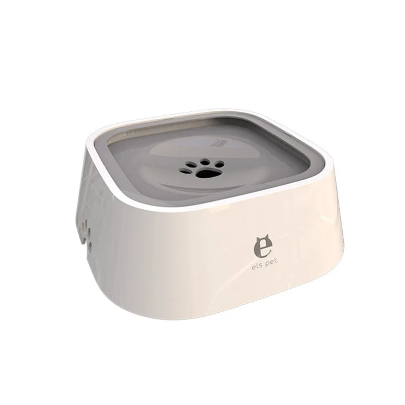Dog Drinking Water Bowl - 1.5L Non-Wetting Cat Bowl, Spill-Proof Plastic Dispenser for Pets