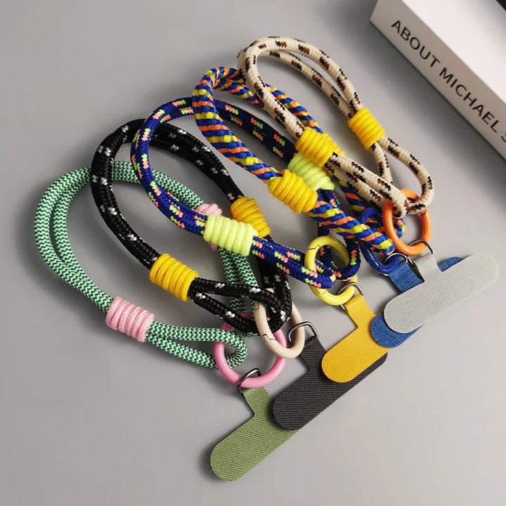 Universal Mobile Phone Lanyard with Anti-Loss Wrist Strap &amp; Accessories - Stylish Two-Strand Design