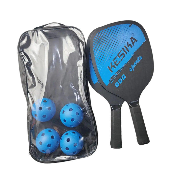 Lightweight Pickleball Paddle Set with 2 Rackets, 4 Balls, Storage Bag for Adults and Kids, High-Quality Wood Construction