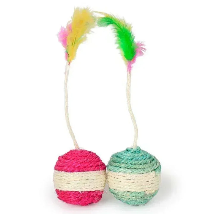 1Pc Sisal Scratching Ball Cat Toy - Interactive Training Toy for Kittens