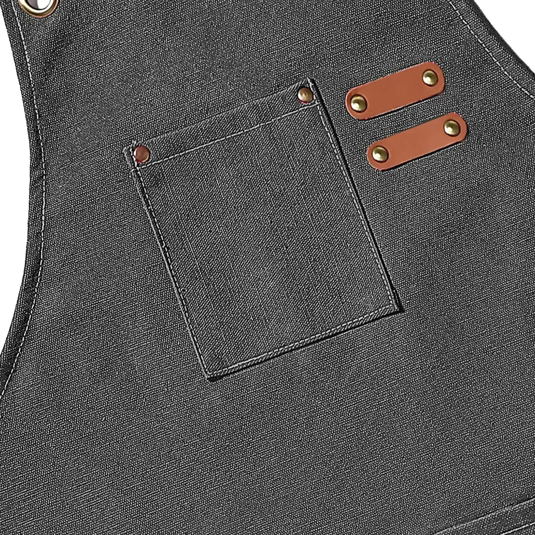 Chef Apron Canvas Crossback Utility Apron With Leather Trim And Pockets Fall 2025 Durable BBQ Workshop