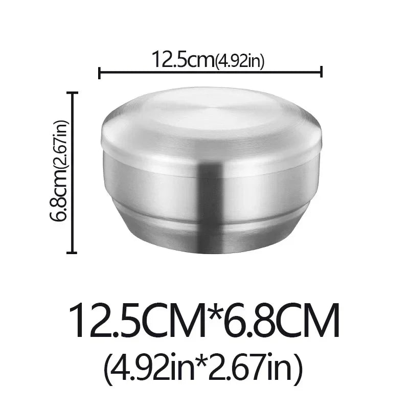 Stainless Steel Double Layer Rice Bowl With Lid Insulated