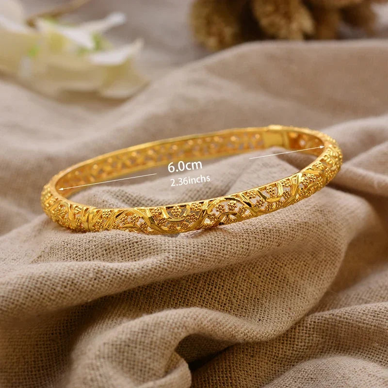 Gold Plated Bangles Luxury Arabic Wedding Bracelet