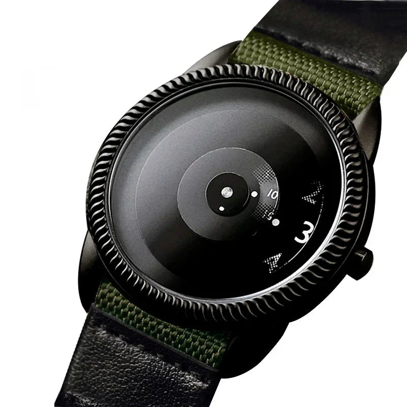 Quartz Handless Watch Canvas Strap Minimalist Style