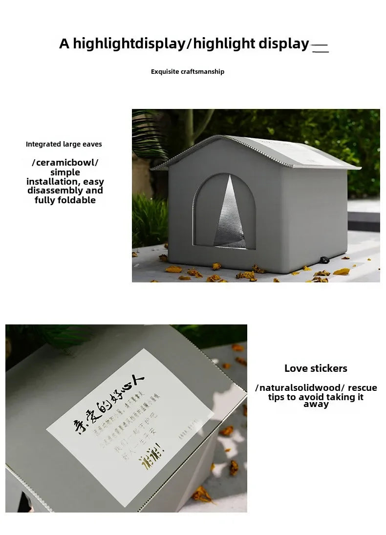 Pet House Waterproof Outdoor Shelter For Small Dogs And Cats Foldable Winter 2026 Warm Cave Bed Washable