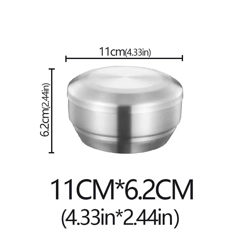 Stainless Steel Double Layer Rice Bowl With Lid Insulated