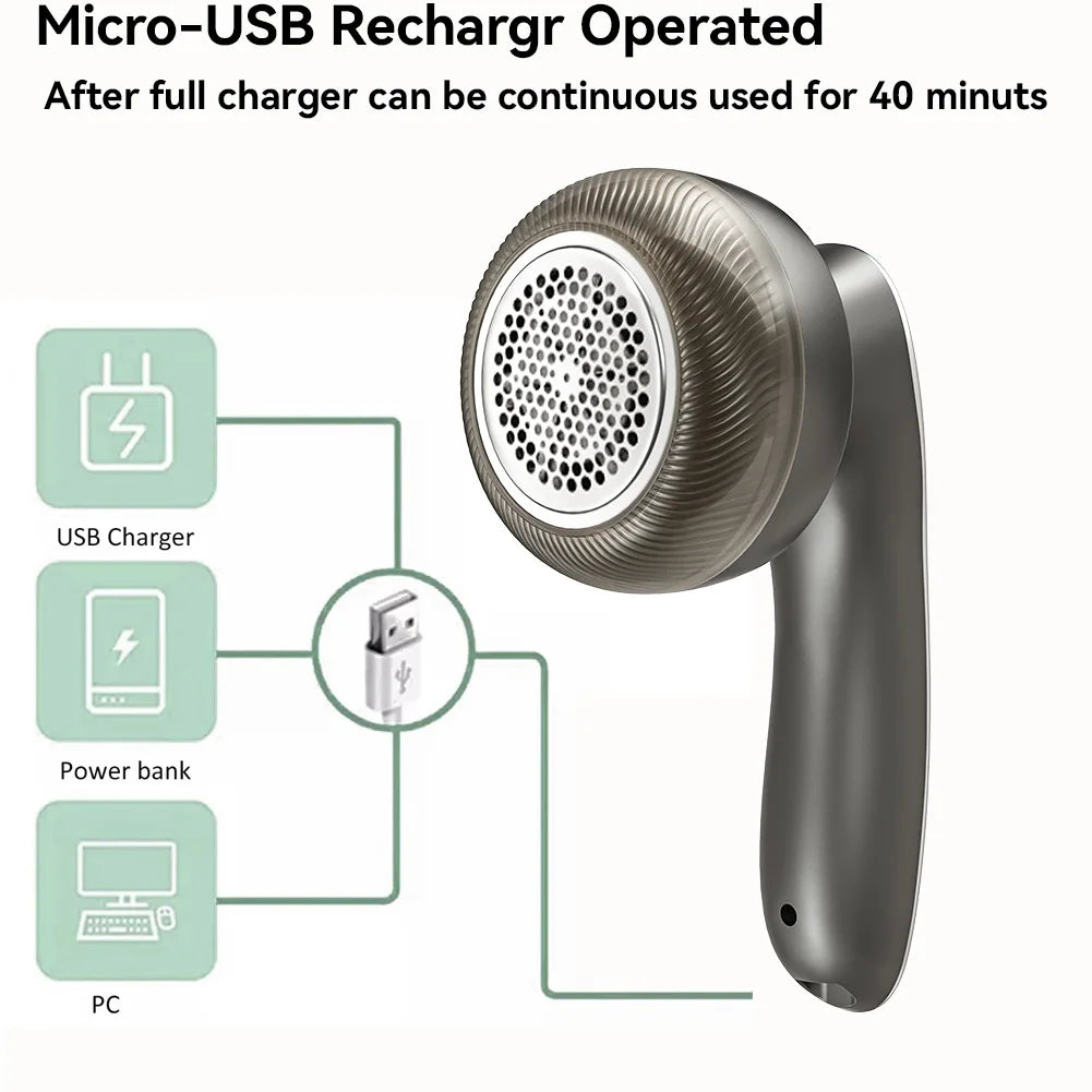 Electric Digital Display Lint Remover Portable Fabric Shaver for Clothes Fluff and Hair Balls