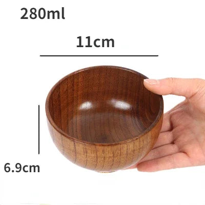 Jujube Wood Soup Bowls Solid Wooden Japanese Bowls