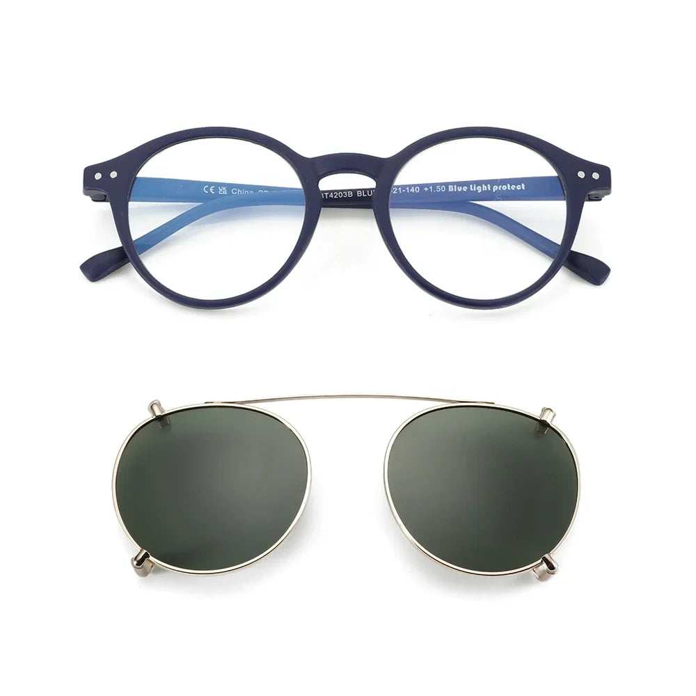 Clip On Sunglasses Retro Round Frames Anti Blue Light Polarizing Clip Ons Summer 2026