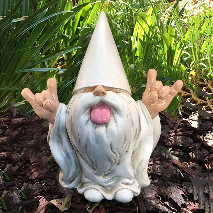 Garden Gnome Statue Resin Funny Tongue Out Outdoor Ornament For Patio Decor All-Season Yard Accent