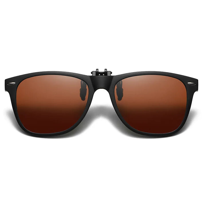 Night Vision Clip-On Sunglasses – Polarized Photochromic UV Anti-Glare Driving Goggles, Vintage Square Style, Fall 2025 Safe Driving