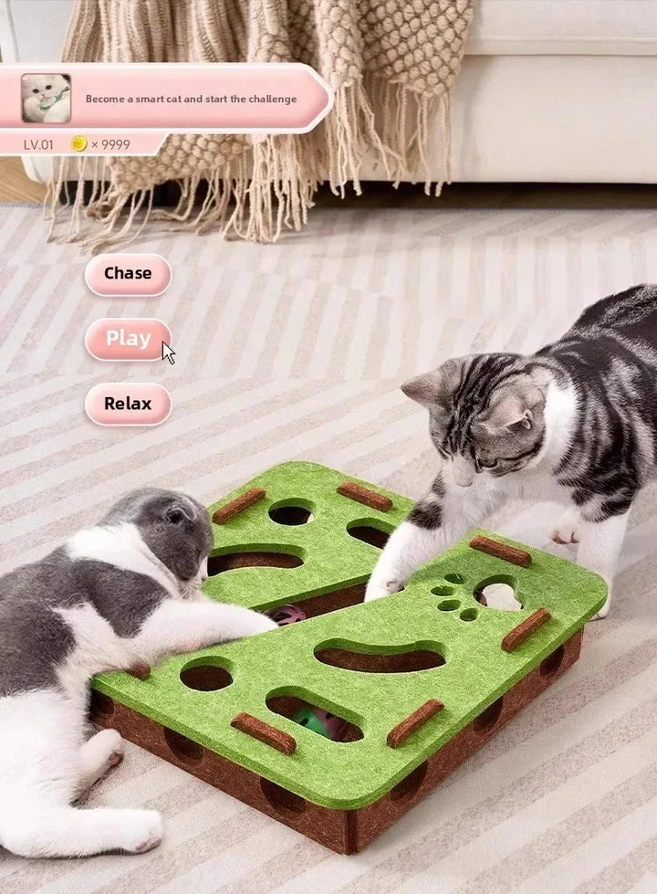 Cat Puzzle Toy Box With Ball Suede Felt Indoor Cat Exercise Entertainment Eco Friendly Gift 2026 TikTok Viral