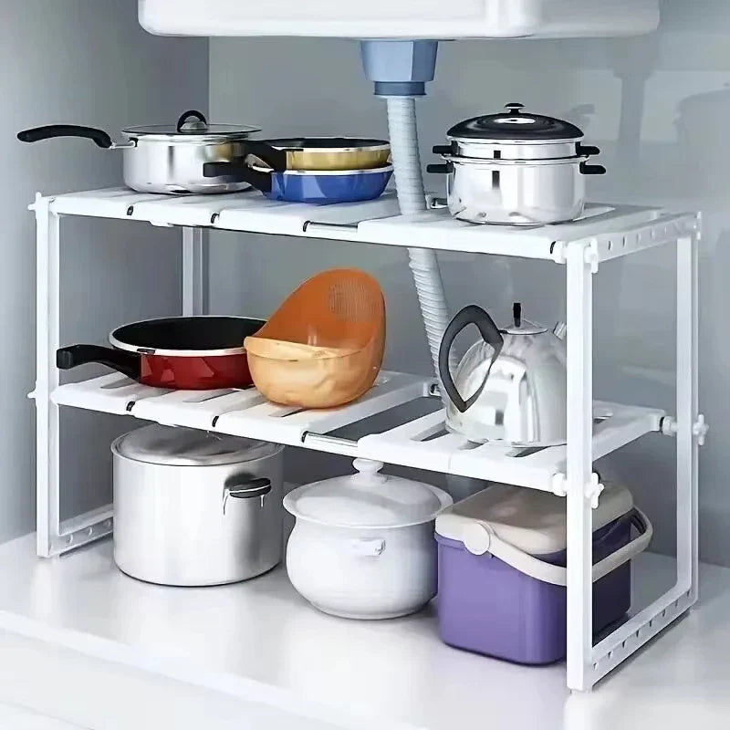 Stackable Sink Organizer Shelves - Home Organizers for Kitchen &amp; Bathroom Storage Solutions