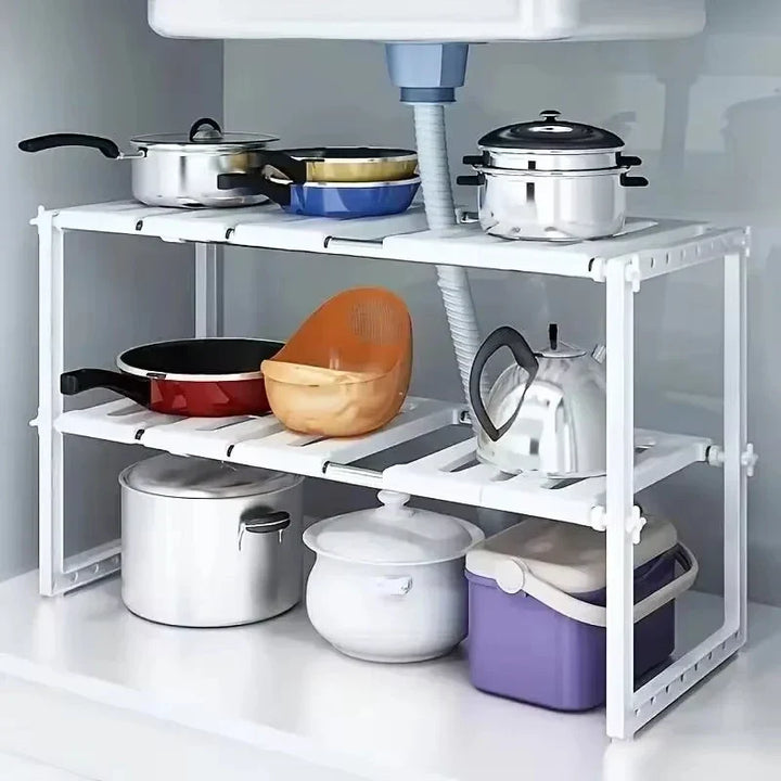 Stackable Sink Organizer Shelves - Home Organizers for Kitchen &amp; Bathroom Storage Solutions