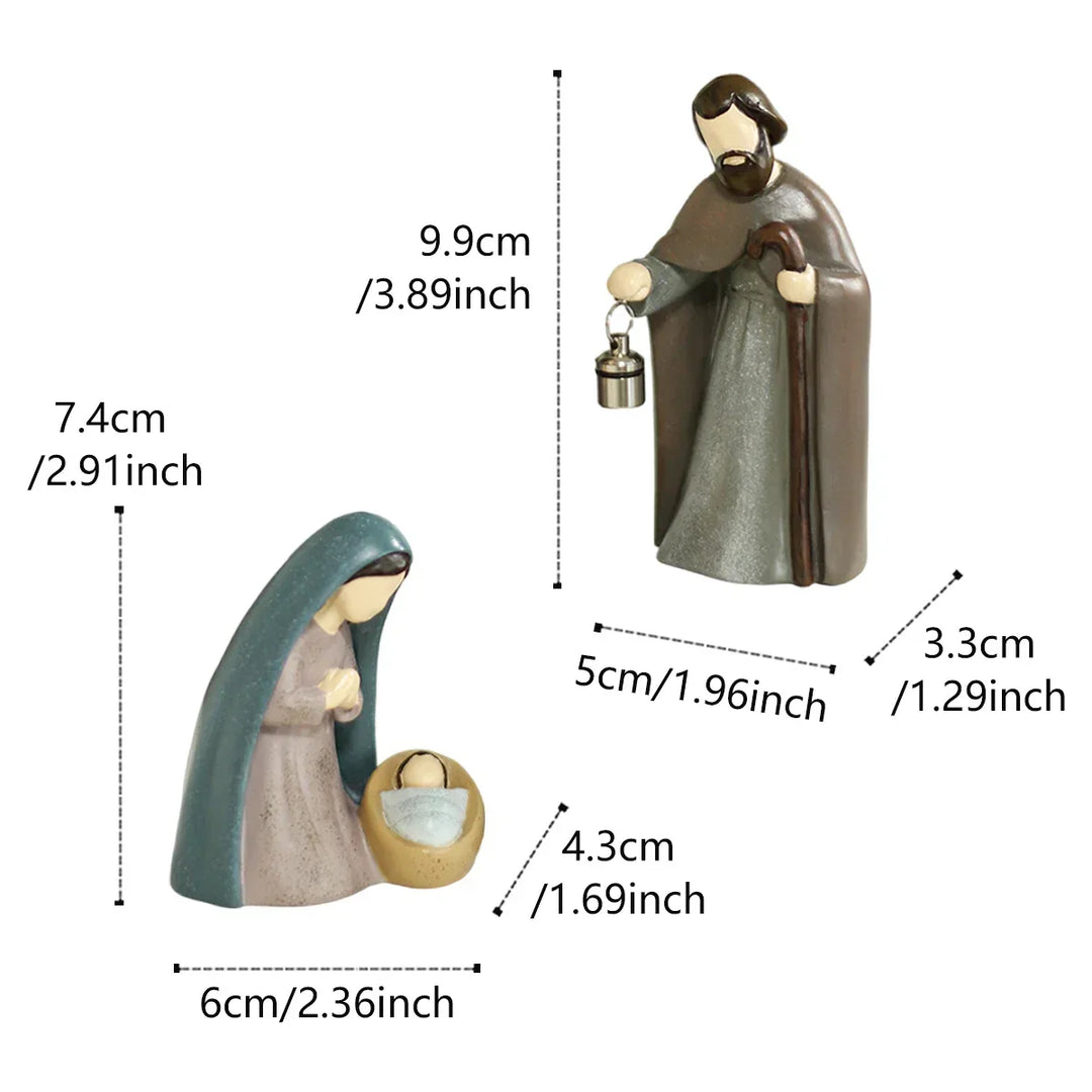 Nativity Scene Ornament Luminous Handheld Lamp Folk Art Christmas Decor 2025 Gift