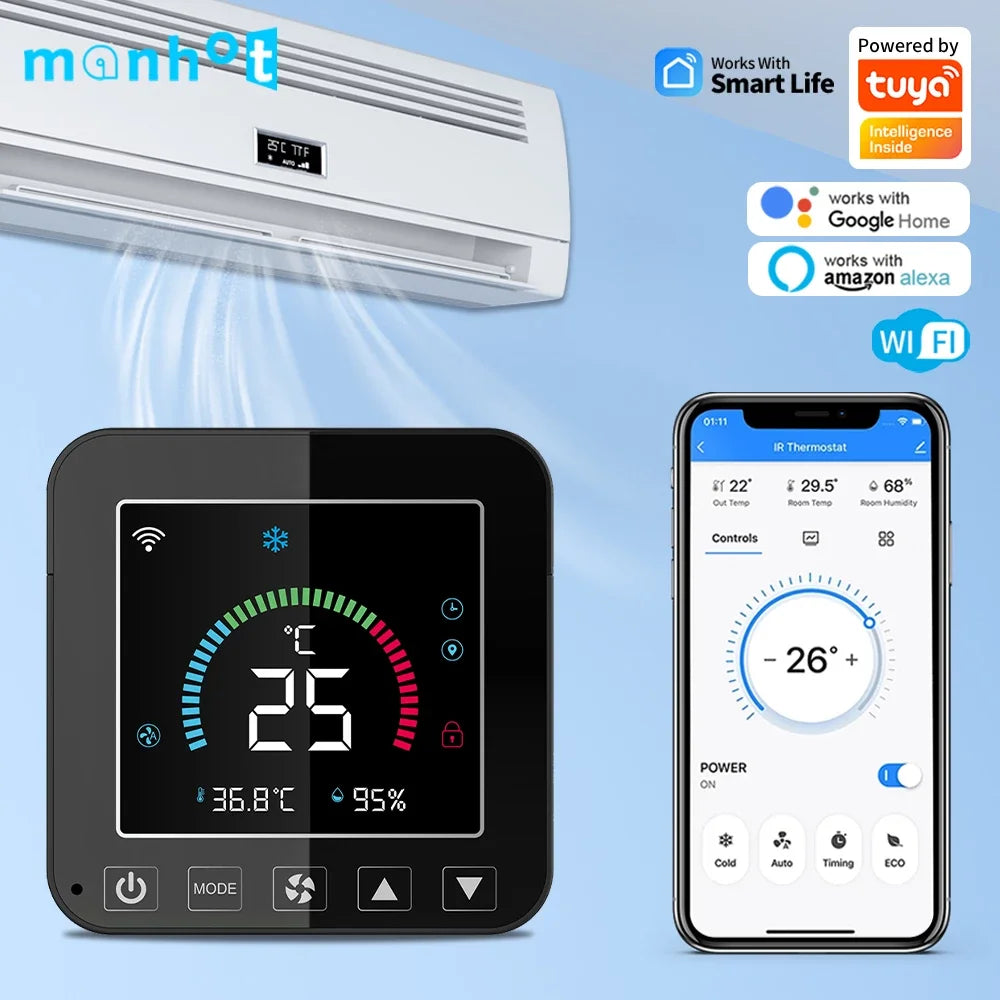 Smart Thermostat WiFi Infrared Controller For Air Conditioner Temperature Humidity Monitor Fall 2025 Home Automation