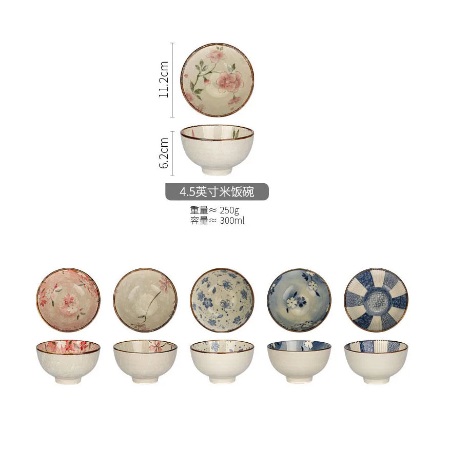 Japanese Ceramic Bowl Set 6pc Microwave Safe Gift Box