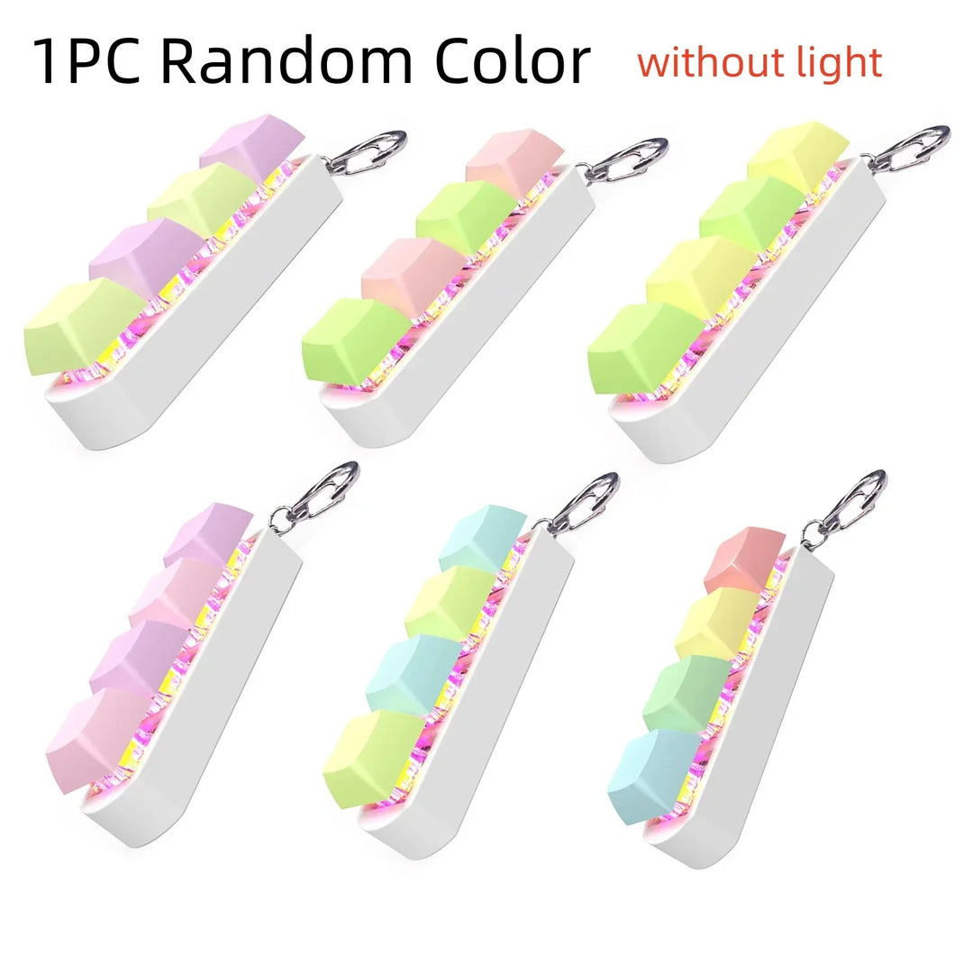 Keyboard Fidget Toy LED Keychain 4 In 1 Stress Relief