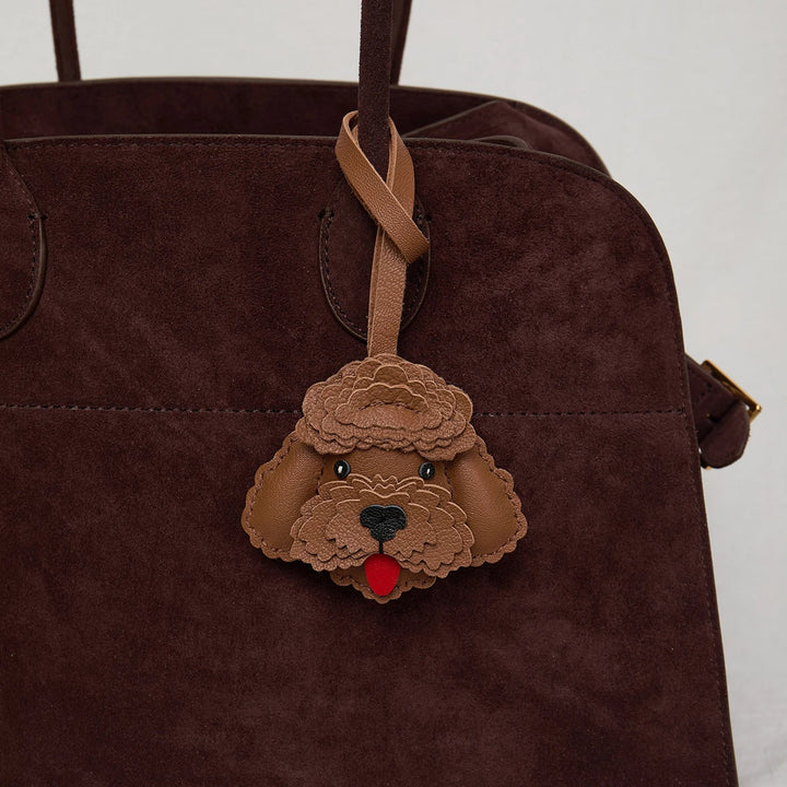 Leather Bag Charm No Face Keychain Black Cozy Cute Gift