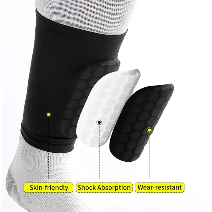 Football Shin Guard Sleeve Covers - Lightweight Elastic Protective Leg Sleeves for Men Women and Teens