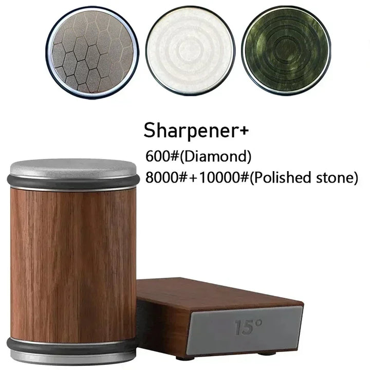 Rolling Diamond Knife Sharpener Kit with Magnetic Holder – 15° &amp; 20° Angle Roller Kitchen Tool 2026