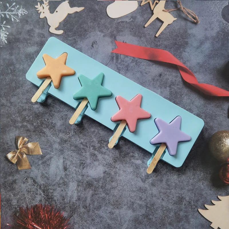 Star-Shaped Silicone Ice Cream Mold, Multi-Use Baking Tool for Ice Cream, Chocolate, Jelly, and Cake Pops