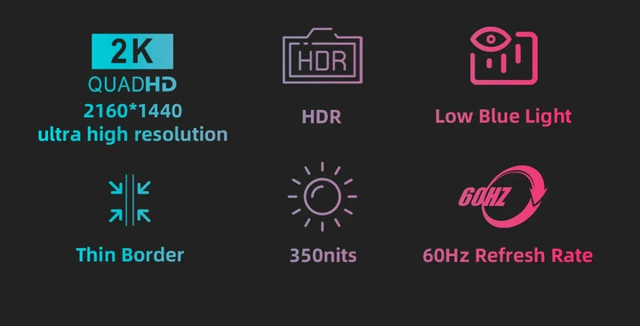 2K Portable Monitor 14 Inch Touch HDR 60Hz Gaming Display