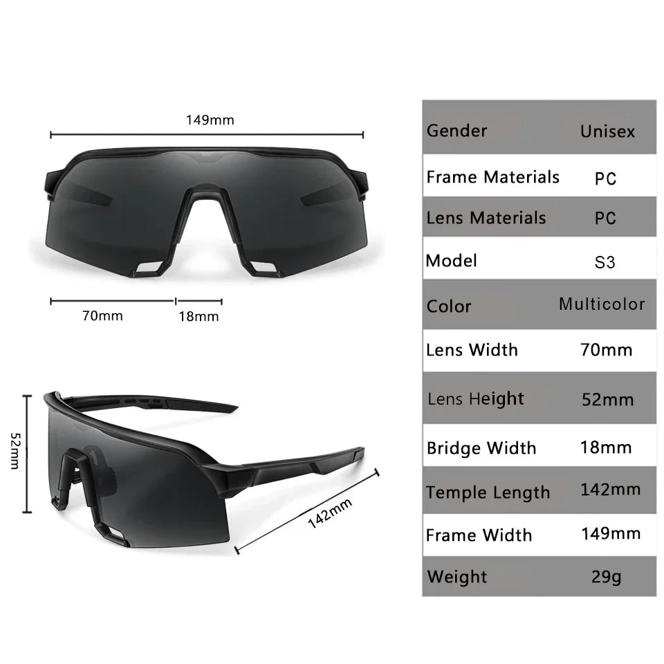 Lightweight unisex sports sunglasses – UV400 polycarbonate lenses, cycling, running, fishing