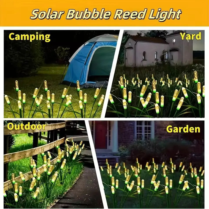 LED Solar Reed Garden Lights Plastic Outdoor Waterproof Swaying Pathway Lamps Summer 2026 Patio Decor