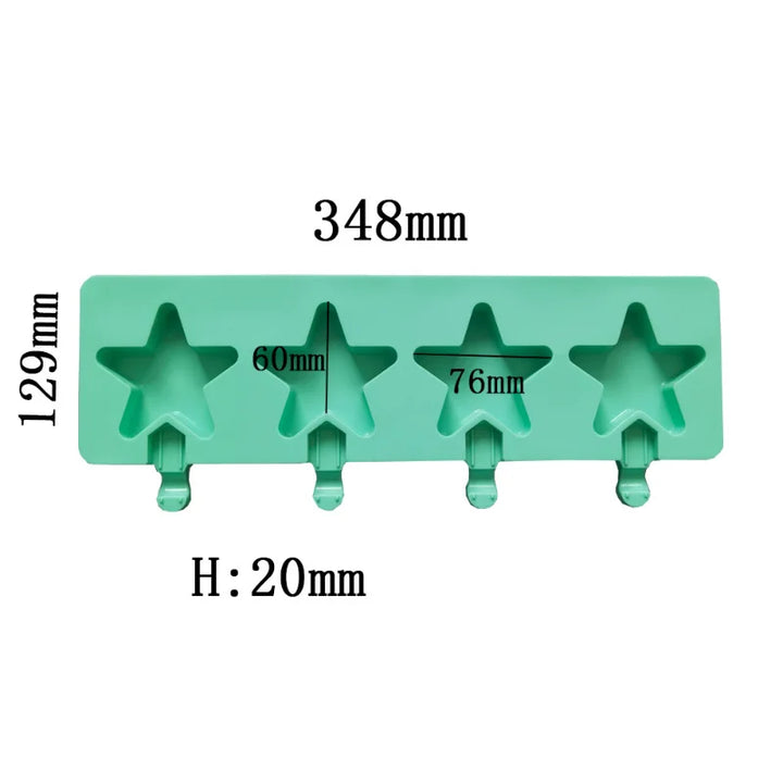 Star-Shaped Silicone Ice Cream Mold, Multi-Use Baking Tool for Ice Cream, Chocolate, Jelly, and Cake Pops