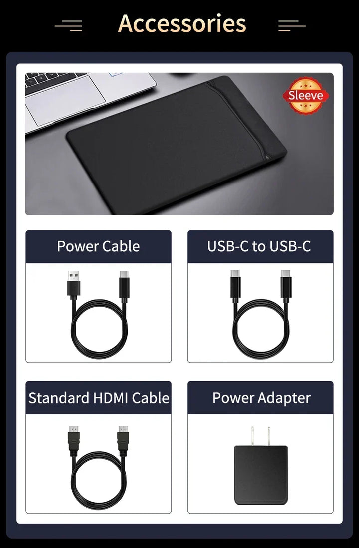 OLED 13.3 Portable Monitor Metal Frame Travel Display