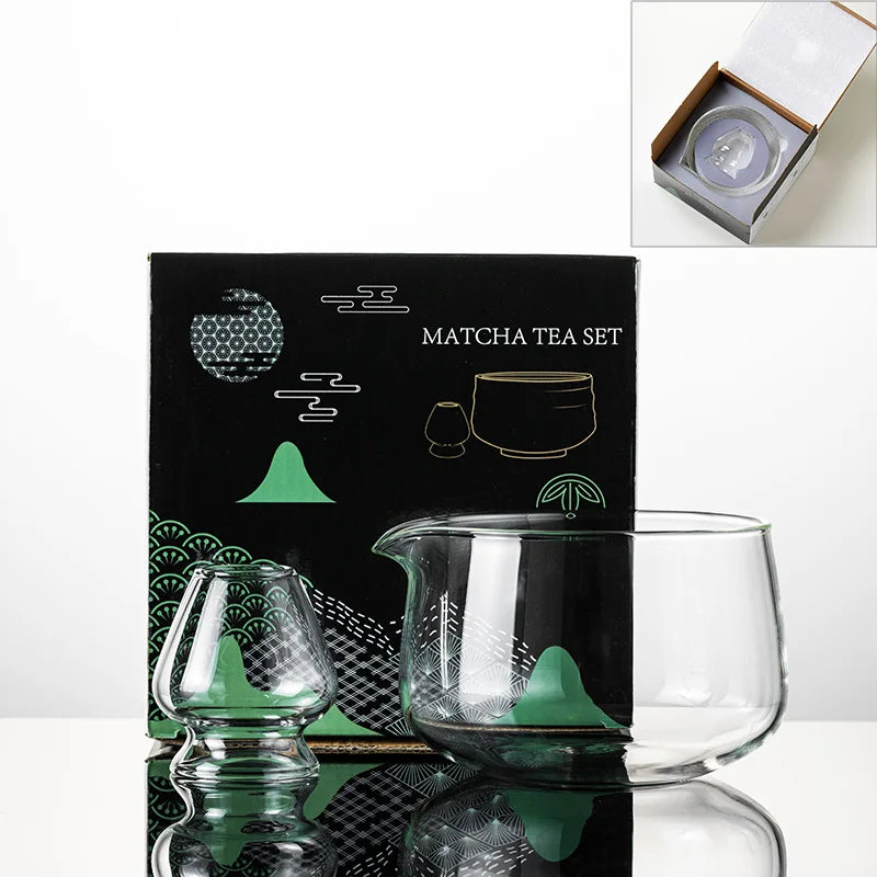 Matcha Mixing Bowl Glass Pouring Spout Japanese Tea