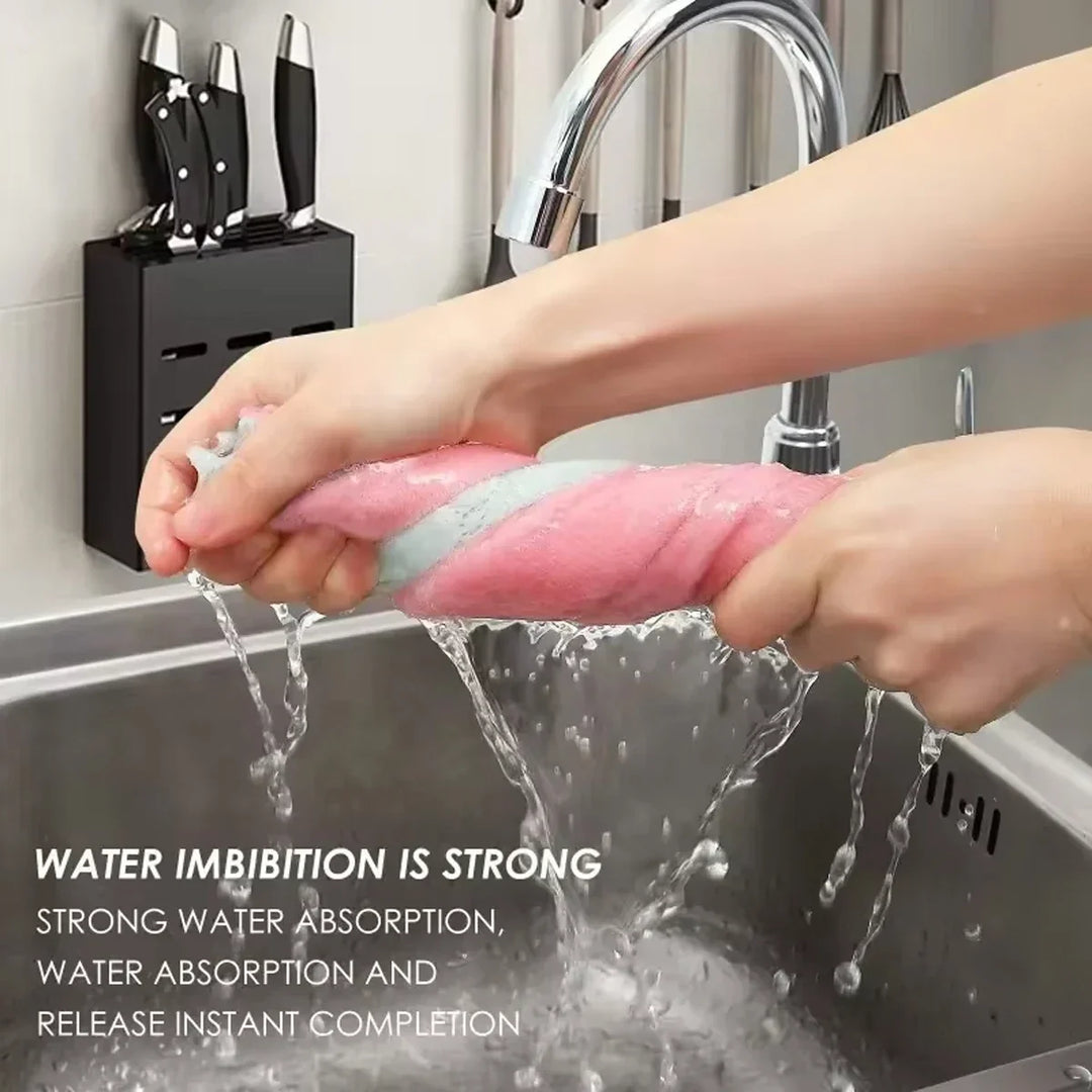 Reusable Cotton Dishwashing Cloths - 10-Pack Household Cleaning Towels in Random colours