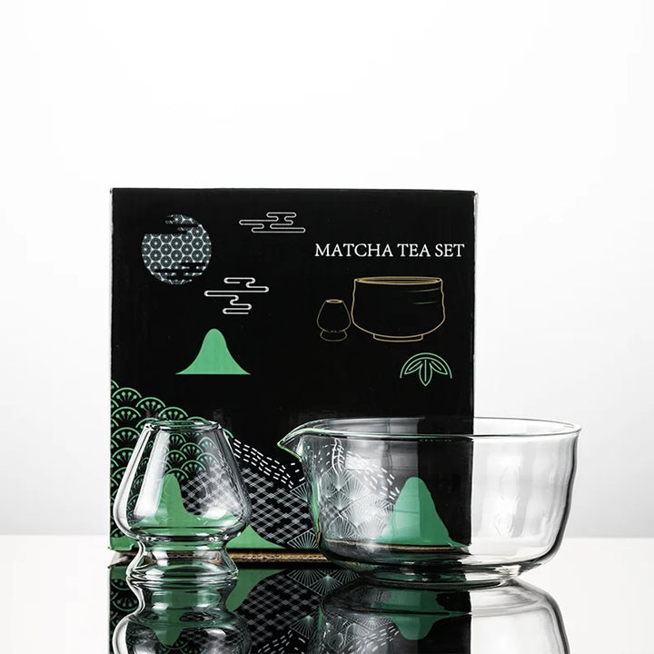 Matcha Mixing Bowl Glass Pouring Spout Japanese Tea