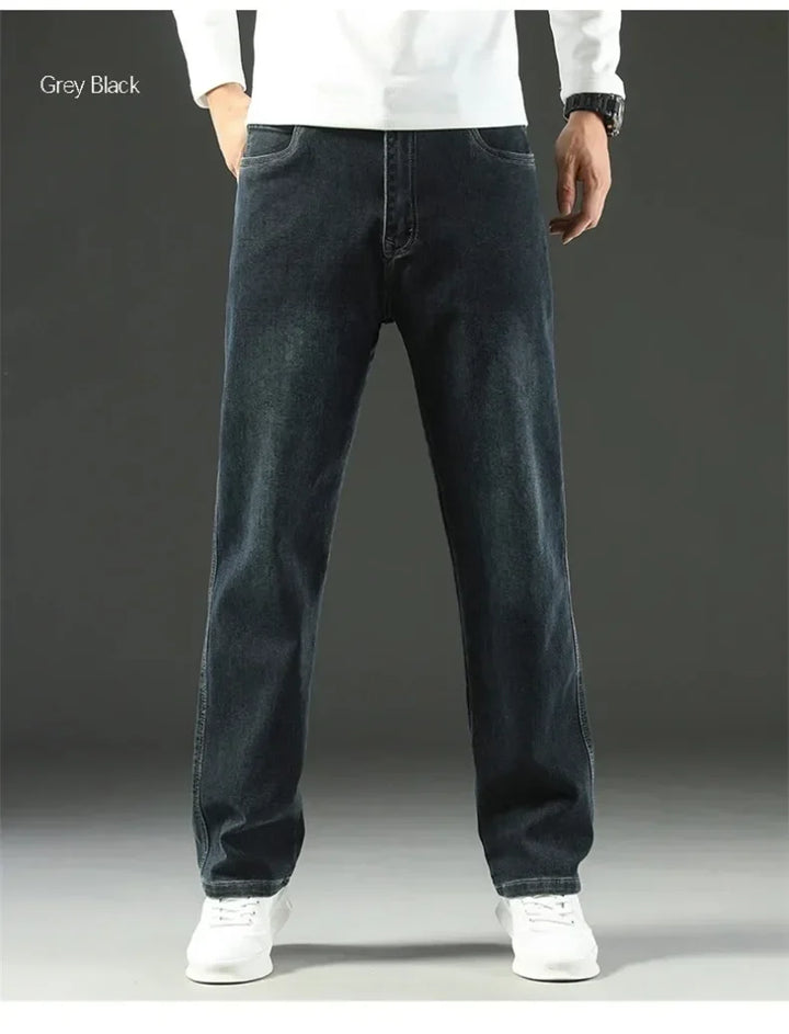Stretchy Men’s Jeans - Wide Leg, Cotton, Business Casual