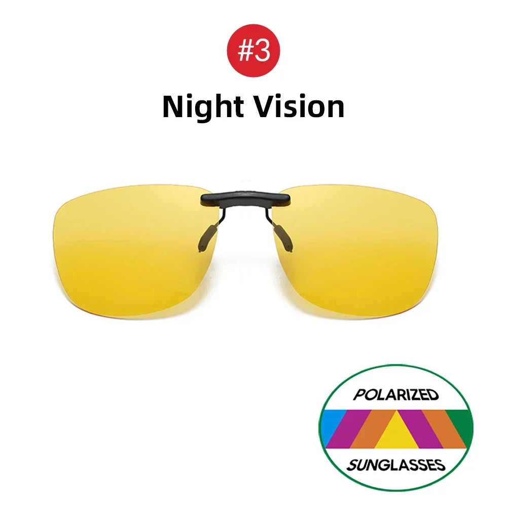 Clip-On Sunglasses Polarized Square Frames UV400 Anti-Glare Night Driving Summer 2026 Trend