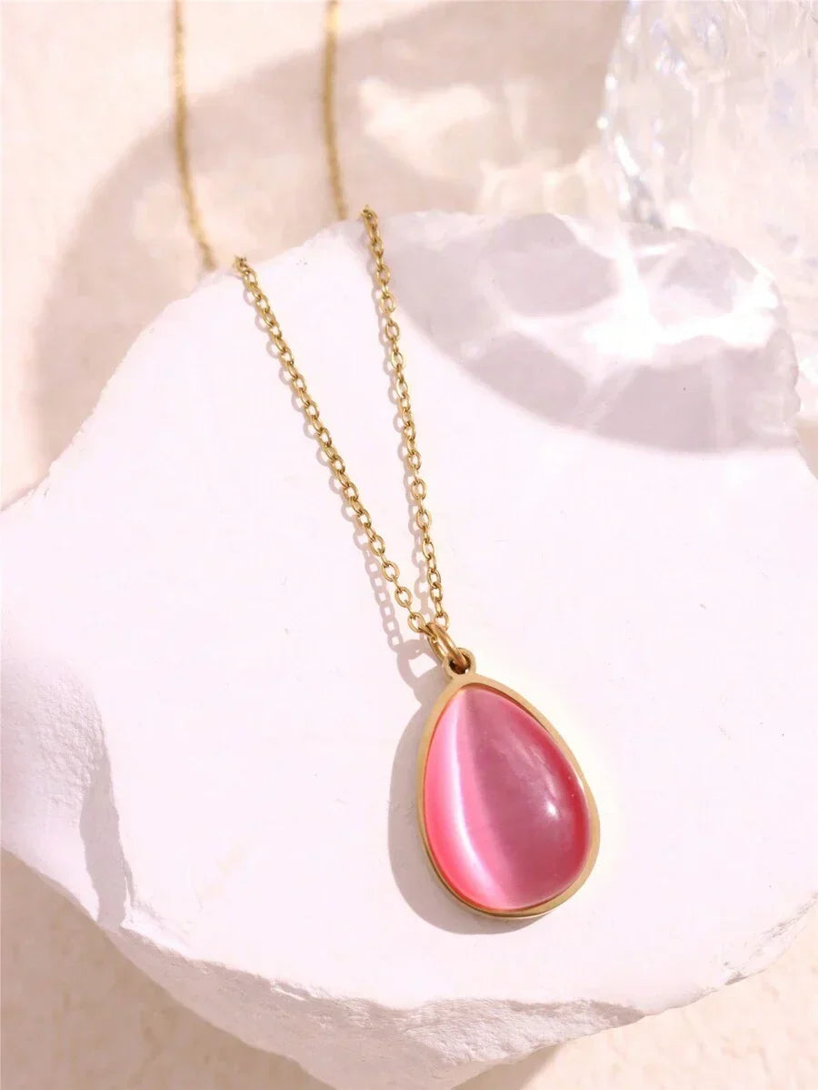 Layered Gold Tone Necklace Set With Resin Stone Pendants Boho Statement jewelry Gift Idea Fall 2026