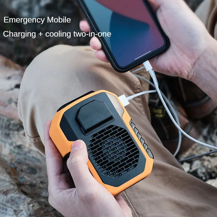 Hanging Neck Waist Fan USB Mini Charging Clip Fan - Outdoor Portable Mute Cooling Tool with Powerbank