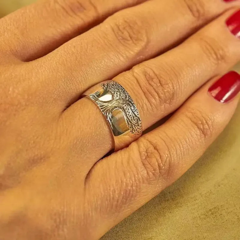 Tree Of Life Ring Unisex Vintage Carved jewelry European American Fashion Fall 2026 Trend Gift Idea