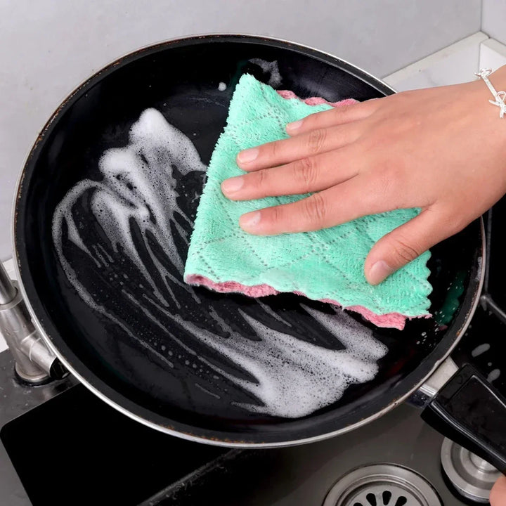 Reusable Cotton Dishwashing Cloths - 10-Pack Household Cleaning Towels in Random colours