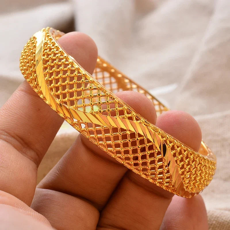 Gold Plated Bangles Luxury Arabic Wedding Bracelet