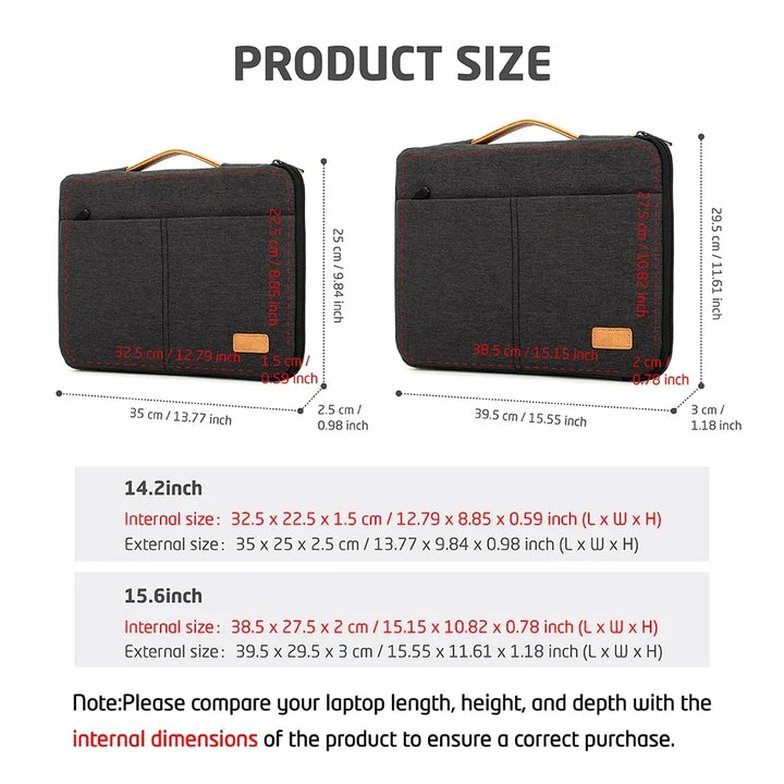 Shockproof Laptop Sleeve Bag- Dark Grey Case for Travel &amp; Business Accessories