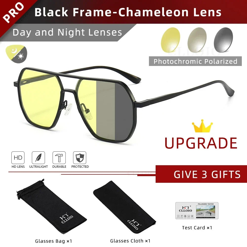 Photochromic Sunglasses Anti Glare Day Night Vision Polarized UV400 Unisex Square Frame Summer 2026 Trend
