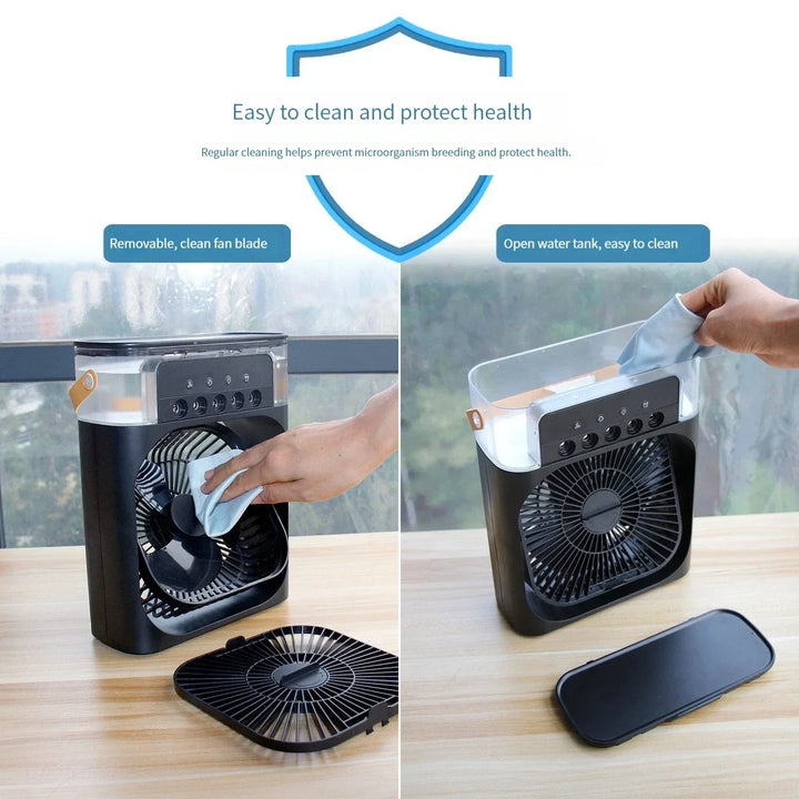 Air Humidifier Cooling USB Fan Water Mist Mini 3 In 1 Silent Cooler