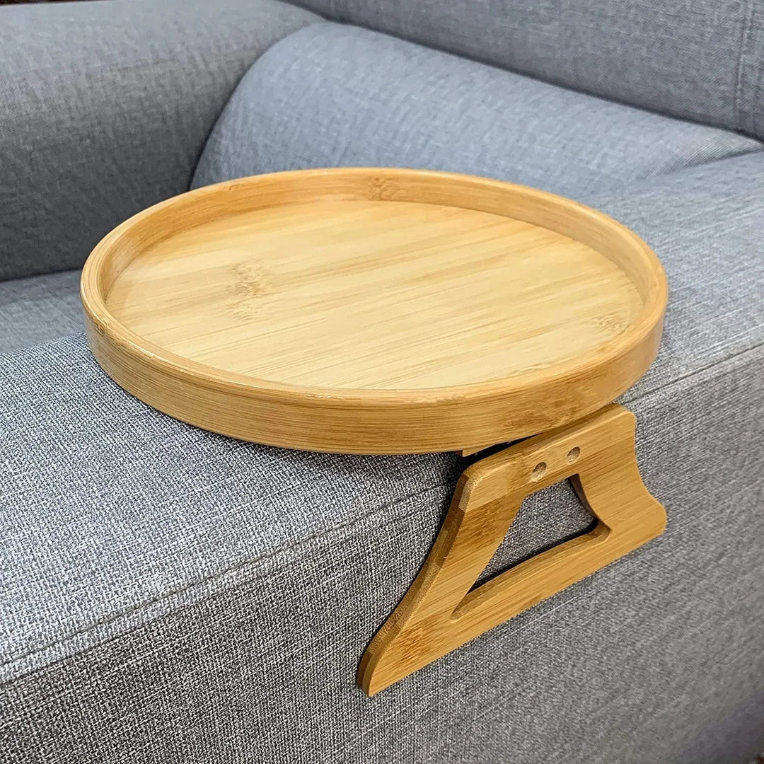 Bamboo Sofa Arm Tray Portable Couch Armrest Snack Holder